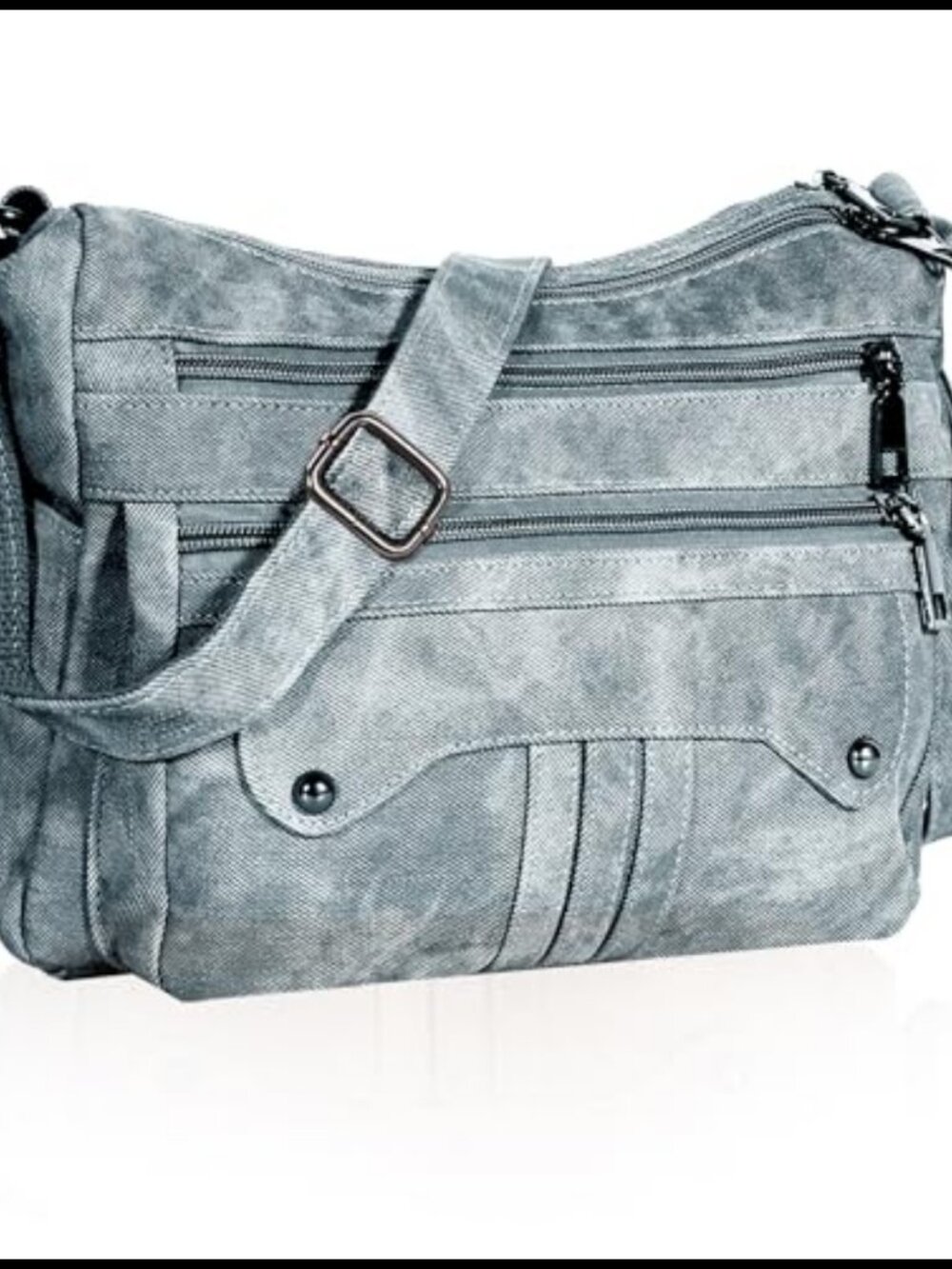 Hobo Crossbody Bag Vegan Leather Adjustable Multi-Pocket Shoulder Purse